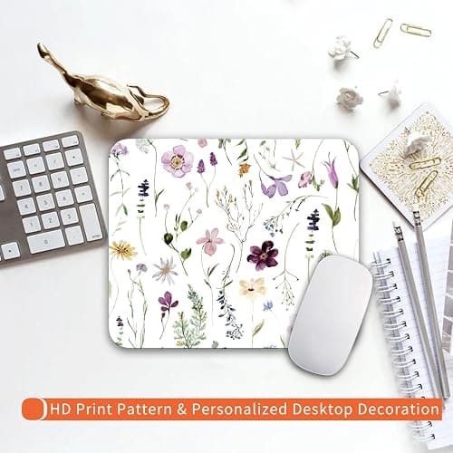 Armanza Square Mouse Pad Beautiful Flowers Plants, Personalized Premium-Textured Custom Mouse Mat Design, Washable Mousepad Cloth, Non-Slip Rubber Base Computer Mouse Pads for Wireless Mouse thumbnail 6