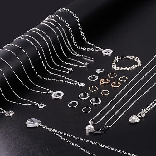Ecoofor Necklace Chains for Jewelry Making, 78.7 Feet 10 Rolls Stainless Steel Jewelry Chains for DIY Necklace Bracelet Jewelry Making with Stainless Steel Jump Rings/Lobster Clasps/Connectors thumbnail 5