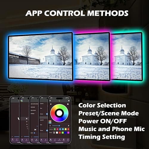 L8star Battery Powered Led Strip Lights, 2x16.4Ft (32.8Ft),Two Sets of Strip Light with 4 AA Battery Box/USB RGB LED Lights, Remote and APP Control thumbnail 3