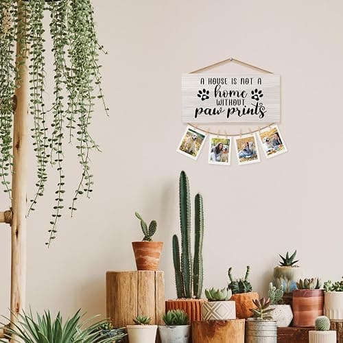 CGBHW Dog Gifts Picture Frame Photo Holder for Wall, Dog Mom Dad Lovers Owner Gifts for Women Men, Pet Lovers Gift, a House Is Not a Home Without Paw Prints Hanging Photo Display Wall Decor thumbnail 4