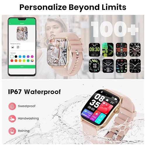 Smart Watches for Men Women, 1.91" HD Curve Screen Smartwatch (Answer/Make Call), Fitness Tracker with Heart Rate/Sleep Monitor, Pedometer, 100+ Sport Modes, Smart Watch for Android iPhone (Pink) thumbnail 6
