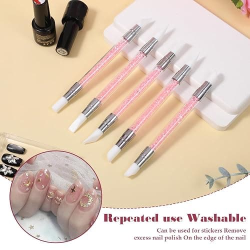 5Pcs Silicone Nail Brushes for Resin Silicones Tool for Nail Art Sculpting Tools Gel Brushes for Polish Nails Foil Brush Carving Home Salon Resin Carving Drawing thumbnail 2