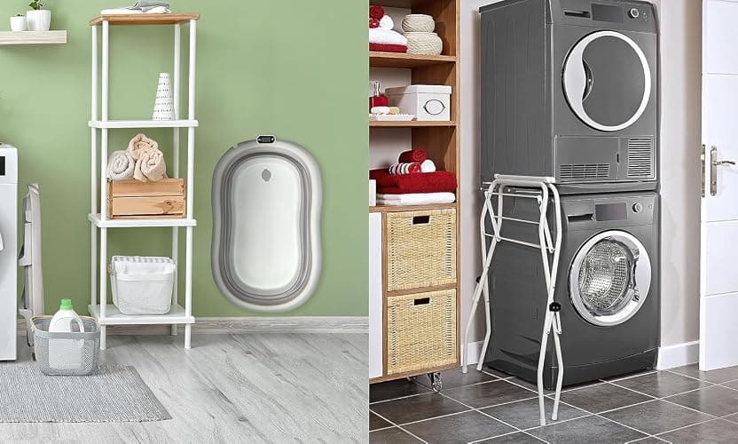 moovkee. Babybadewanne mit Gestell 80cm - Baby Badewanne Faltbar mit Thermometer und Badekissen - Babywanne mit Ständer Sicher für Ihr Baby - Babybadewanne Neugeborene thumbnail 7