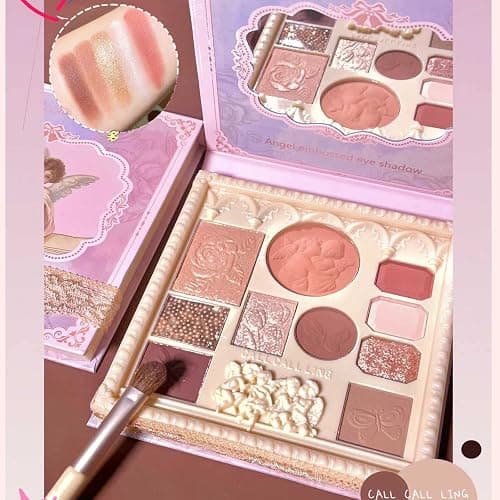 Embossed Eyeshadow 10 Colors Eyeshadow Palette Makeup Blush Highlighter All In One Disc Matte&Glitter Eyeshadow Makeup High Pigmented Shades Naturing-Looking Multifunctional Eyeshadow Palette thumbnail 3