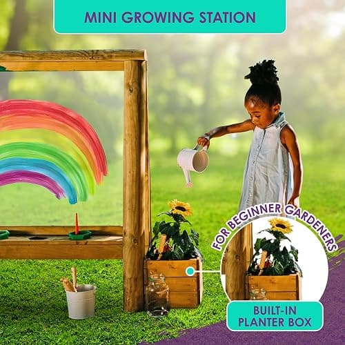 Plum® Discovery Art Easel for Kids- Outdoor Wooden Painting Easels with Paint Brush and Accessories, Learning Toys for Toddlers, Wood Planter Box, Easy to Clean, Durable, Weatherproof, Ages 3+ thumbnail 5