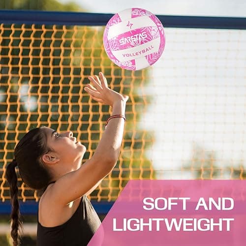 SARETAS Volleyball Soft Beach Volleyball Official Size for Outdoor/Indoor Play, Colorful Volley Balls for Youth Teens Girl and Kids, Practice Volleyballs with Pump Needles for Backyard thumbnail 4