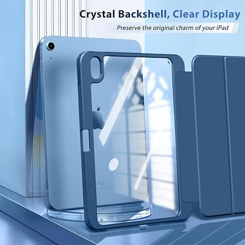TiMOVO Case for iPad (A16) 11th Generation 11 Inch 2025, iPad 10th Generation Case 10.9 Inch 2022 with Pencil Holder,Slim Protective Cover with Clear Back Shell,Auto Wake/Sleep, Abyss Blue thumbnail 3