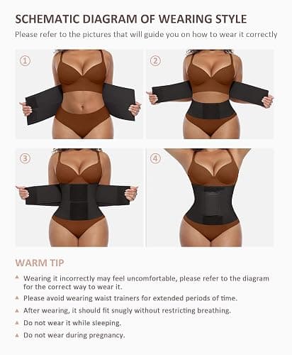 FeelinGirl Waist Trainer Belt Waist Cincher Trimmer Ab Belt Tummy Control Body Shaper with Triple Wrap Women and Men thumbnail 5