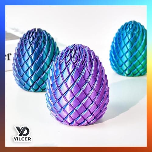 Twisty Fidget Egg, 3D Printed Slippery Egg Fidget, Easter Dragon Eggs, Easter Basket Stuffers Essentials,Stress Relief Desk Fidget Toy for Adults,3D Easter Egg Hunt Supplies (Green) thumbnail 7