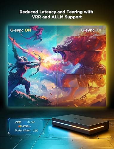 Govee HDMI 2.1 Sync Box Kit 2, Includes AI Sync Box, Light Bars, and Monitor Backlight, Supports 8K@60Hz, 4K@144Hz, VRR and ALLM, Works with Matter and Alexa, RGBIC Light Strip for 27-34 inch Monitor thumbnail 4