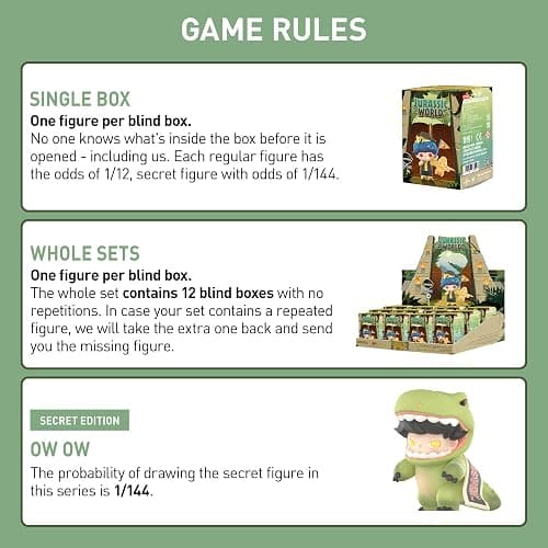 POP MART DIMOO Jurassic World Series Blind Box Figures, Random Design Action Figures Collectible Toys Home Decorations, Holiday Birthday Gifts for Girls and Boys, Single Box thumbnail 4