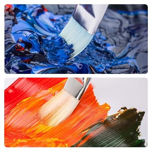 Amazon Basics Multi-shaped Polyester Paint Brushes for Acrylic, Oil, Watercolor, Gouache, Fine Detailing, Face Painting, 24 Count Different Sizes, Wood Color thumbnail 3