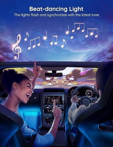 Govee Car LED Lights, RGB Smart Car Interior Lights, App Control | DIY Mode and Music Mode, 2 Lines Design LED Lights for Cars with Car Charger, 12V thumbnail 3