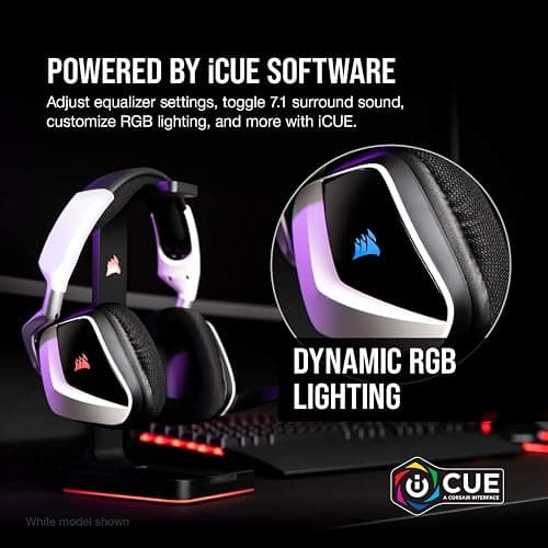 Corsair Void RGB Elite Wireless Gaming Headset – 7.1 Surround Sound – Omni-Directional Microphone – Microfiber Mesh Earpads – Up to 40ft Range – iCUE Compatible – PC, Mac, PS5, PS4 – Carbon thumbnail 7