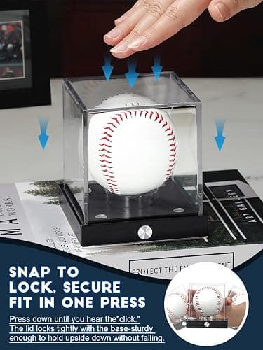 JupDec Baseball Display Case Led, Clear Cube Baseball Holder with Memory Function, Autograph Stand Box for Single Ball with 10 Color Light Up, Ideal Gift for Collector & Sports Fans, Silvery, 1 Pack thumbnail 5