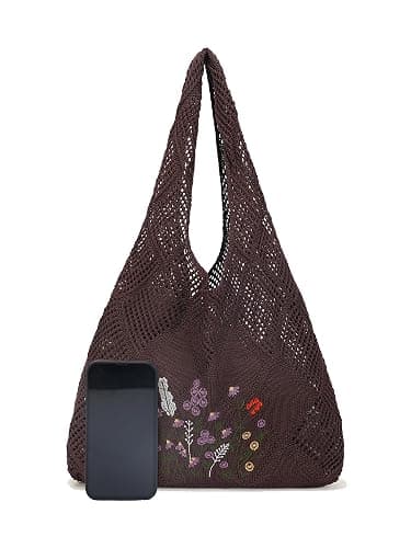 Stizimn Crochet Mesh Beach Tote Shoulder Handbags Hobo Summer Aesthetic Women's Bag thumbnail 7