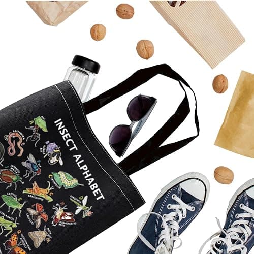 BDPWSS Insect Alphabet Tote Bag - Bug & Beetle Lover Gift - Entomology & Nature Lover thumbnail 7