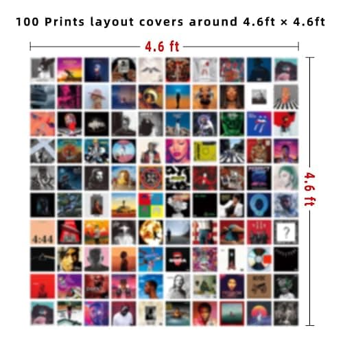 A ART·ZONE 100 Pcs 5x5 Inch | Posters Wall Collage Kit for Room, Album Cover, Music, Rapper, Band, Wall Poster for Bedroom thumbnail 2