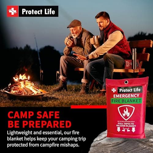 Protect Life Saving Emergency Fire Blankets 1 Pack - 40"x40", Fiberglass Fire Blanket for Home & Kitchen - Fire Suppression or Retardant Tarp - Fire Safety Kit for Car or Camping thumbnail 7