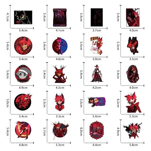 122Pcs Alastor Stickers Pack, Aesthetic Vinyl Waterproof Sticker Decals for Water Bottle,Laptop,Phone,Skateboard,Scrapbooking,Bumper for Teens Adults Fans for Party Supply… thumbnail 3