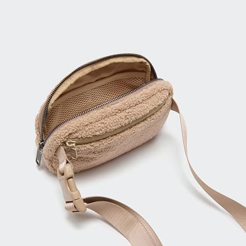 Pander Fanny pack Everywhere Fleece Belt Bag for Women and Men with Adjustable strap Belt, 1L. (Tan) thumbnail 6