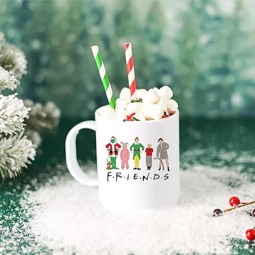 Pegmapri 11oz Holiday Frineds Coffee Mug, Elf Christmas Movie Watching Mugs Xmas Hot Chocolate Cocoa Cups thumbnail 5