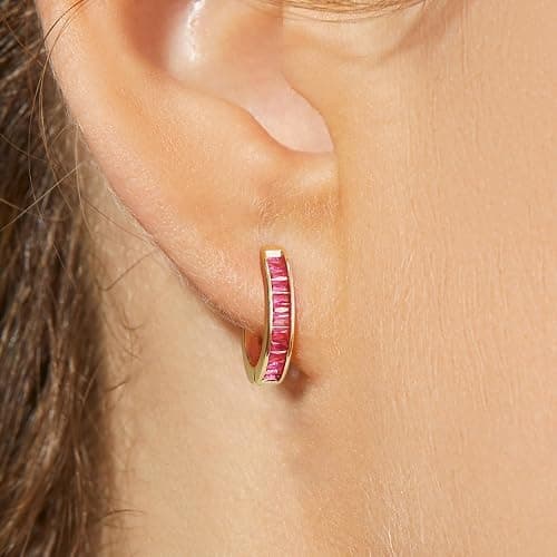GLOQUAT 14K Gold Huggie Earrings for Women Silver Huggie Hoop Earrings Cubic Zirconia Huggie Earrings Stud Earrings Lightweight Dainty Hypoallergenic Earrings Jewelry Gifts thumbnail 2