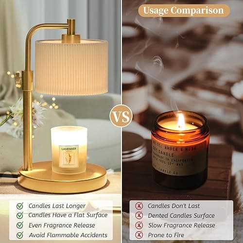 NITOWOLF Candle Warmer Lamp, Candle Lamp Warmer with Timer Adjustable Height Wax Warmer Lamp for Jar Candles, Birthday Gifts for Women Mothers Day Gifts thumbnail 8