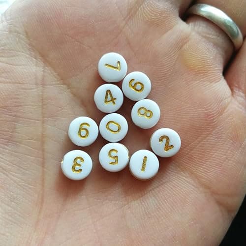 Amaney 700Pcs 7x4mm 7 Colors Mixed Number Beads Acrylic Round Shape Each Color 100Pcs thumbnail 6