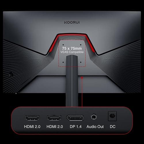 KOORUI GN02 27-inch 240Hz Gaming Monitor, 1ms FHD 1080p, G-SYNC and FreeSync Premium, HDMI 2.0/DP 1.4, Xbox PS5 Switch Ready, VESA, Tilt, Black thumbnail 8