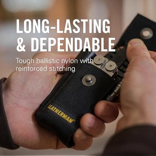 LEATHERMAN, Premium Nylon Snap Sheath with Pockets, Fits 4" to 4.5” Multi-Tools, Black, Medium thumbnail 3