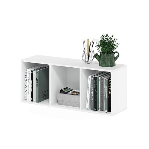 Furinno LUDER Book Shelf, 3-Cube Bookshelf, Bookcase with Open Shelves, 9.3 x 12 x 31.5, for Living Room, Bedroom, Home Office, White thumbnail 5