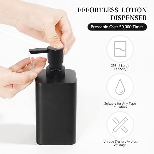 YMXYJM Bathroom Accessories Set, 4 Pcs Bathroom Accessory Set, Soap Dispenser, Toothbrush Holder, Qtip Holder Set, Bathroom Sets Complete, Bathroom Sink Set for Modern Home,Matte Black thumbnail 7