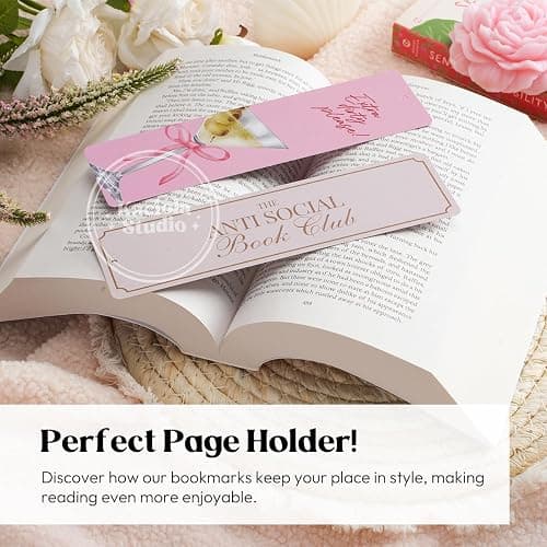 Kaciola Studio 10 PCS Pink Bow Bookmarks,Funny Bookmarks for Women,Double Sided Pink Romance Booklover Gifts,Cute Gifts for Romance Reader Friends Girls thumbnail 3