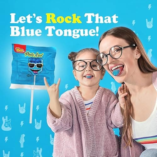 Vero Pintazul Lollipops - Individually Wrapped Mexican Candy That Colors Your Tongue Blue - Strawberry and Raspberry Flavor - 40 Pack (19.75 oz) thumbnail 6