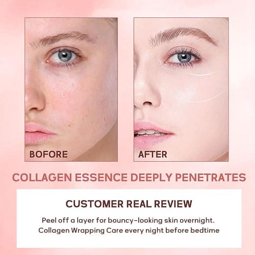 Collagen Night Wrapping Mask, Collagen Face Mask, Overnight Peel Off Facial Mask, Korean Skin Care, Boosts Elasticity & Hydration, Reduces Sagging & Dullness For Glowing Skin 75ml thumbnail 2