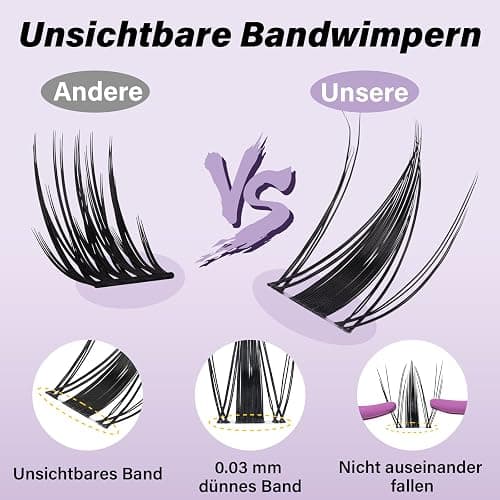 B&Q Lashes Extension Set 144PCS Unsichtbares Band Lash Clusters 8-16MIX Unsichtbare Wimpern Extensions Set 7 tage halt Fairy Style D curl Lazy Girl Wimpern Set(Fairy 8-16mix) thumbnail 2