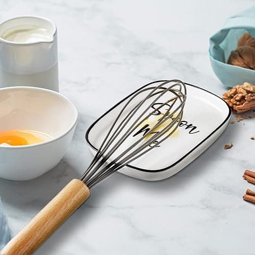 Ceramic Spoon Rest for Stove Top, Large Spoon Holder for Kitchen Counter, White Coffee Spoon Rest, Heat-Resistant Cooking Utensil Rest, Modern Farmhouse Kitchen Décor thumbnail 7