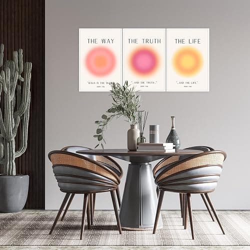 KFDJIG Jesus Poster Set of 3,Jesus Is The Way and The Truth and The Life Bible Verse Canvas Wall Art Religious Christian Minimalist Prints Inspirational Decor for Bedroom Living Room 16x24in Unframed thumbnail 5