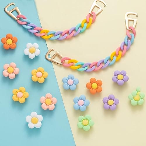 Kyleryns Flower Shoe Charms for Clog Sandals Bracelets Accessories Decoration, Summer Cute Daisy Shoes Charm for Adults Women Birthday Party Favor thumbnail 2