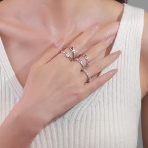 PLOMFOV Gold Plated Stackable Rings - Wedding Bands & Eternity Rings, Dainty 14K Gold Plated, Thin & Simple, Trendy Thumb Stacking Ring Pack (Size 12/11/10/9/8/7/6/5/4) thumbnail 3