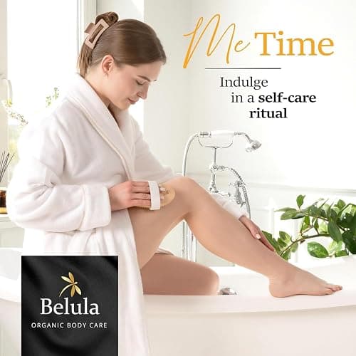 Belula Dry Brushing Body Brush Set - Natural Boar Bristle Body Brush, Exfoliating Face Brush & Bath Gloves - Ideal Dry Skin Brush for Lymphatic Drainage & Healthy Glowing Skin! thumbnail 2