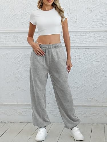 ATHMILE Sweatpants Women Baggy Lounge Pants Workout Gym Active High Waisted Comfy Joggers for Women Fall Clothes 2025 - Small - Grey thumbnail 3
