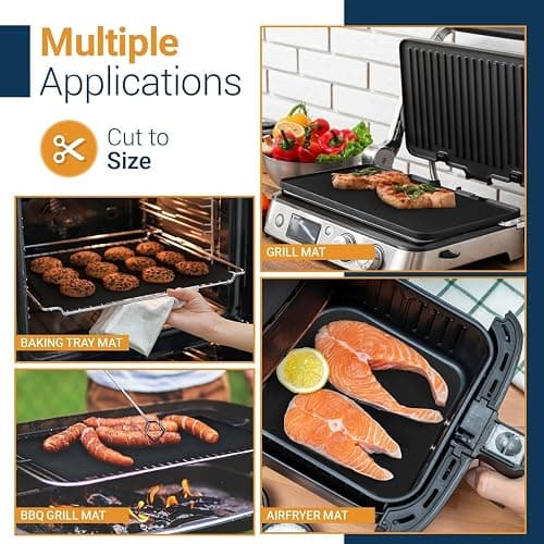 Oven Liners for Bottom of Oven - 3 Pack Large Heavy Duty Mats, 16.25”x23” Non-Stick Reusable Liner for Electric, Gas, Toasters, Grills - BPA & PFOA Free Kitchen Accessory to Keep It Clean (Black) thumbnail 5