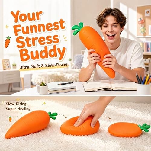 13 Inch Carrot Squishy, Jumbo Squishy Carrot | Moldable Sensory Squishy for Desk Decor, Party Favor and Gift for Adults thumbnail 6