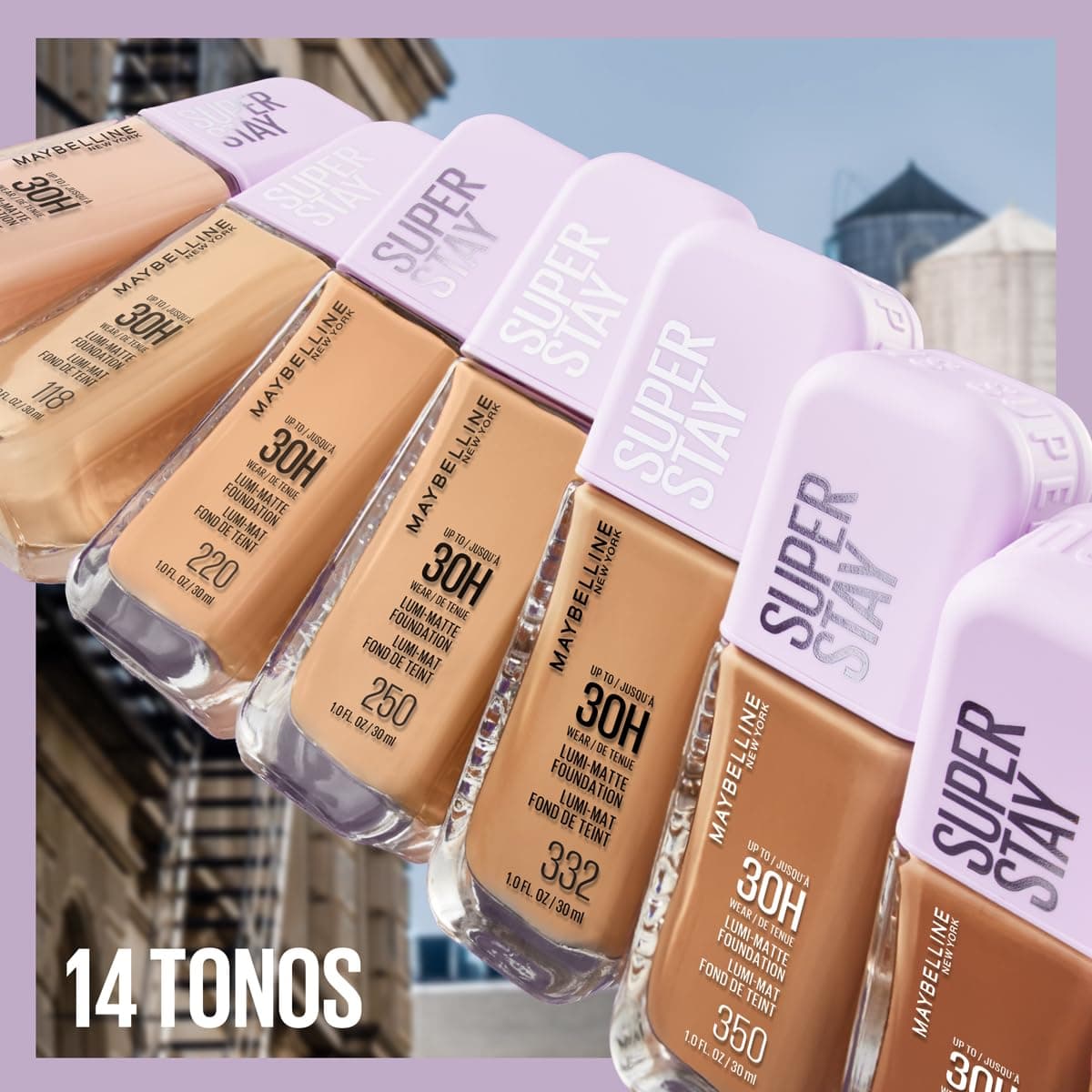 Maybelline Base de maquillaje líquida Superstay Lumi Matte Tono 220, 40ml - Efecto mate luminoso hasta por 30H, fórmula ligera de larga duración a prueba de agua y sudor, cobertura media a alta - 220 thumbnail 9