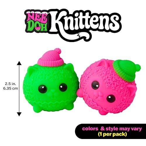 Schylling Needoh Squishmas Knittens - Sensory Squeeze Toy - Colors May Vary (Pack of 1) thumbnail 2