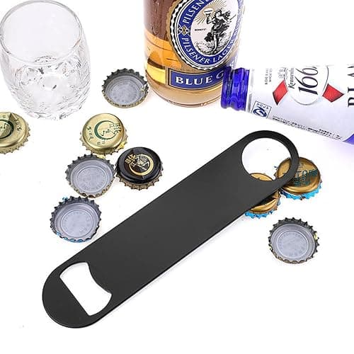KTOJOY 4 PACK Stainless Steel Flat Bottle Opener, Beer Bottle Opener, 7inch, with Exquisite Packaging, for Kitchen, Bar or Restaurant, Black, thumbnail 6