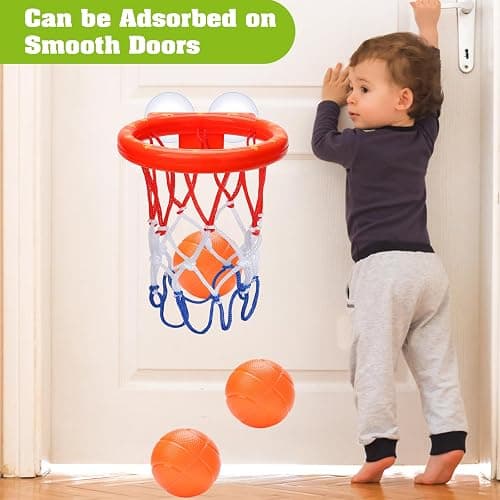 KSABVAIA Bath Toys - Bathtub Basketball Hoop for Kids Toddlers - Bath Toys Shower Toys for Kids Ages 4-8,Suction Cup Basketball Hoop & 3 No Hole Balls Set for Boys Girls - Small thumbnail 5