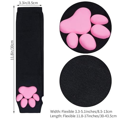 Nydotd Cat Paw Pad Mittens Gloves Kawaii Pink 3D Claw Fingerless Cute Cat Cosplay Gloves Sleeve for Girls Party thumbnail 4